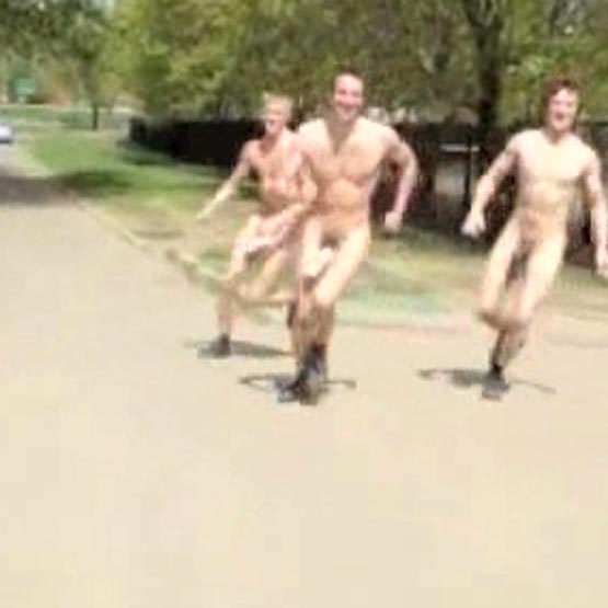 has just posted a new video of three hot guys streaking in a public park. 